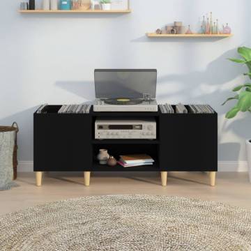 Stylish Black Record Cabinet - 121x38x48 cm | Hipomarket