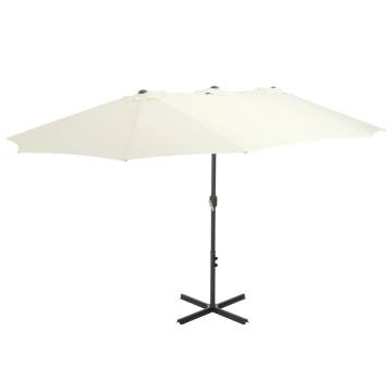 Outdoor Parasol with Aluminium Pole - 460x270 cm Sand