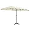 Outdoor Parasol with Aluminium Pole - 460x270 cm Sand