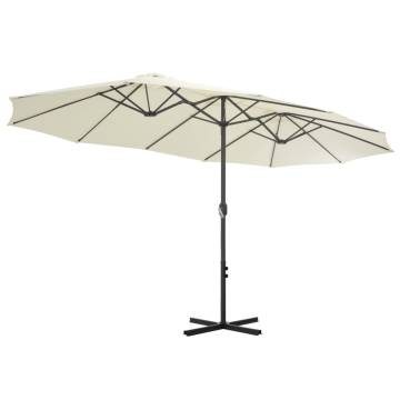 Outdoor Parasol with Aluminium Pole - 460x270 cm Sand