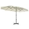 Outdoor Parasol with Aluminium Pole - 460x270 cm Sand