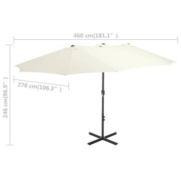 Outdoor Parasol with Aluminium Pole - 460x270 cm Sand