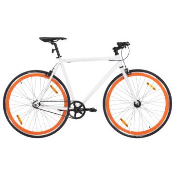 Fixed Gear Bike White and Orange 700c 59 cm | Hipomarket UK