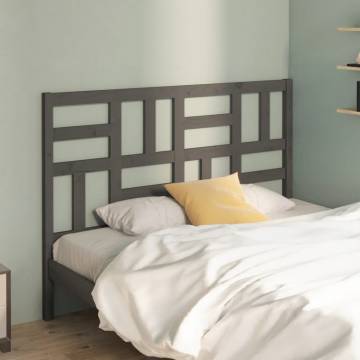 Stylish Grey Bed Headboard - Solid Wood Pine 166x4x104 cm