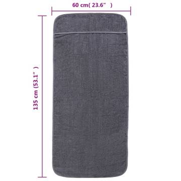 Beach Towels Set of 6 - Anthracite, 60x135 cm, 400 GSM