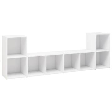 Stylish White TV Cabinets - 4 pcs - Versatile Design