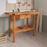 Workbench with Drawer & Vices - Solid Acacia Wood 124x52 cm