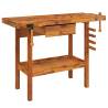 Workbench with Drawer & Vices - Solid Acacia Wood 124x52 cm