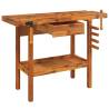 Workbench with Drawer & Vices - Solid Acacia Wood 124x52 cm