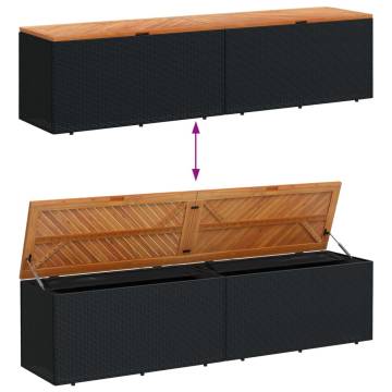 Garden Storage Box Black 220x50 cm - Stylish & Durable