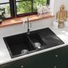 Granite Kitchen Sink Double Basin Black Colour black 