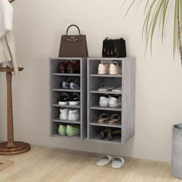 Shoe Cabinets 2 pcs Concrete Grey - Stylish Storage Solution