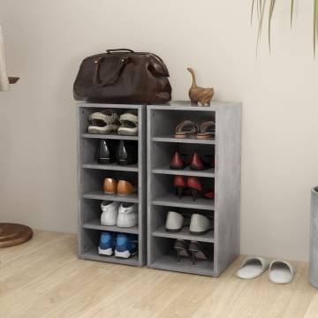 Shoe Cabinets 2 pcs Concrete Grey - Stylish Storage Solution