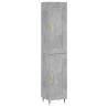 Stylish Highboard Concrete Grey | 34.5x34x180 cm Engineered Wood