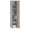 Stylish Highboard Concrete Grey | 34.5x34x180 cm Engineered Wood