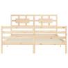 King Size Solid Wood Bed Frame with Headboard - HipoMarket