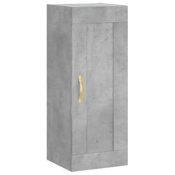 Stylish Highboard Concrete Grey | 34.5x34x180 cm Engineered Wood