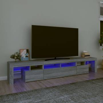 Stylish Grey Sonoma TV Cabinet with LED Lights | HipoMarket