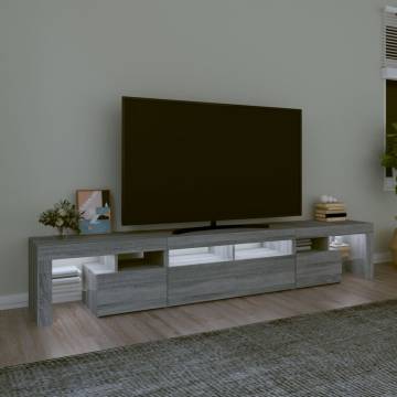 Stylish Grey Sonoma TV Cabinet with LED Lights | HipoMarket