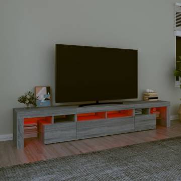 Stylish Grey Sonoma TV Cabinet with LED Lights | HipoMarket