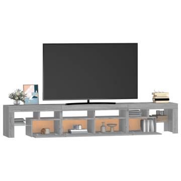 Stylish Grey Sonoma TV Cabinet with LED Lights | HipoMarket