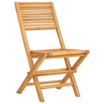 Folding Garden Chairs Set of 6 - Solid Teak Wood - Hipomarket