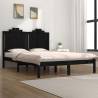 Bed Frame Black Solid Wood Pine 140x200 cm Colour black Size 140 x 200 cm 