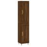 Stylish Highboard Brown Oak - 34.5x34x180 cm Engineered Wood