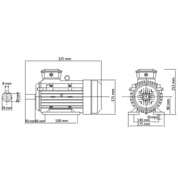 3 Phase Electric Motor 1.5kW/2HP | Durable Aluminium Design