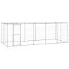 Outdoor Dog Kennel Galvanised Steel with Roof 12.1 m² Colour silver Size 550 x 220 x 180 cm Quantity in Package 1 With roof yes 