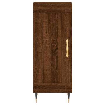 Stylish Highboard Brown Oak - 34.5x34x180 cm Engineered Wood