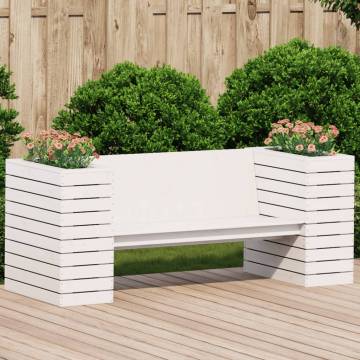 Planter Bench White - 2-in-1 Garden Seat & Planter | Hipomarket