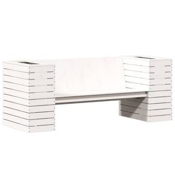 Planter Bench White - 2-in-1 Garden Seat & Planter | Hipomarket