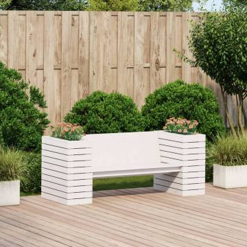 Planter Bench White - 2-in-1 Garden Seat & Planter | Hipomarket