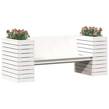 Planter Bench White - 2-in-1 Garden Seat & Planter | Hipomarket