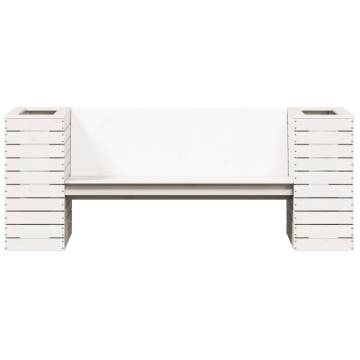 Planter Bench White - 2-in-1 Garden Seat & Planter | Hipomarket