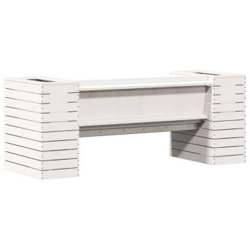 Planter Bench White - 2-in-1 Garden Seat & Planter | Hipomarket