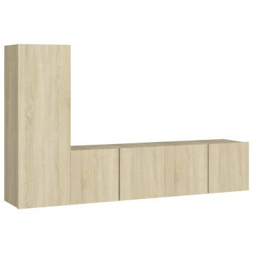 3 Piece TV Cabinet Set in Sonoma Oak - Stylish Storage Solution