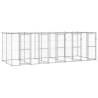 Outdoor Dog Kennel Galvanised Steel with Roof 12.1 m² Colour silver Size 550 x 220 x 180 cm Quantity in Package 1 With roof yes 