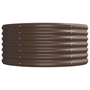 Garden Raised Bed Powder-coated Steel 224x80x36 cm - Brown