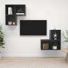 Stylish 4 Piece High Gloss Grey TV Cabinet Set - HipoMarket