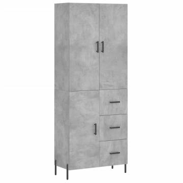 Stylish Highboard Concrete Grey - Engineered Wood | HipoMarket