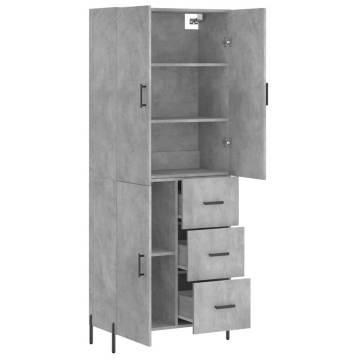 Stylish Highboard Concrete Grey - Engineered Wood | HipoMarket