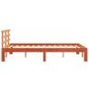 Solid Pine Bed Frame with Headboard - Wax Brown 120x190 cm