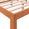 Solid Pine Bed Frame with Headboard - Wax Brown 120x190 cm