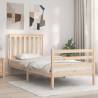 Bed Frame with Headboard Single Solid Wood Colour natural Size 90 x 190 cm 