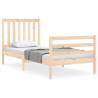 Single Solid Wood Bed Frame with Headboard - HipoMarket