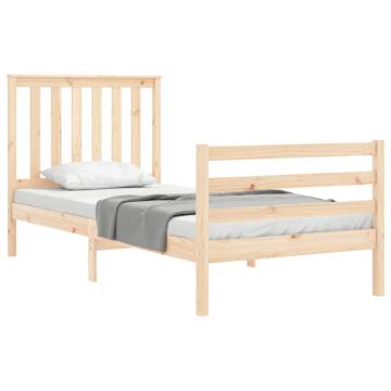 Single Solid Wood Bed Frame with Headboard - HipoMarket