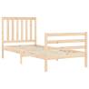 Single Solid Wood Bed Frame with Headboard - HipoMarket