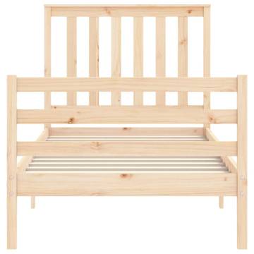 Single Solid Wood Bed Frame with Headboard - HipoMarket